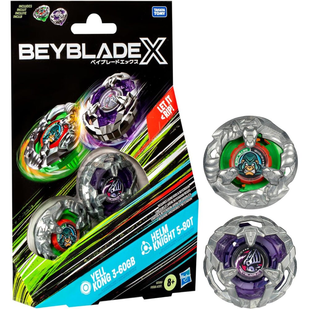 Beyblade X Yell Kong 3-60GB y Helm Knight 5-80T